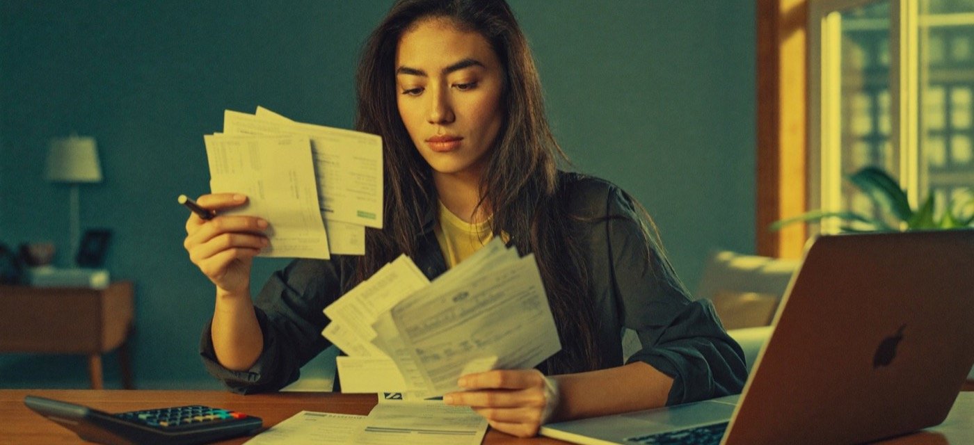 Persona organizando varias cuentas en una sola